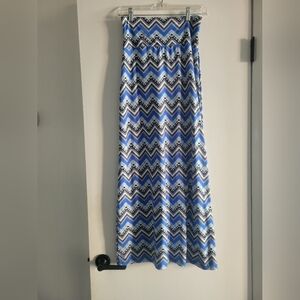 Blue Zigzag Patterned Pants
